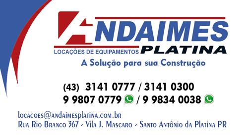 ANDAIMES PLATINA - Construção Civil - Máquinas e Equipamentos - Aluguéis - Santo Antônio da Platina, PR