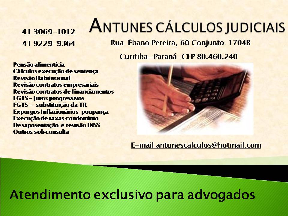 ANTUNES CÁLCULOS JUDICIAIS - Cálculos Processuais - Curitiba, PR