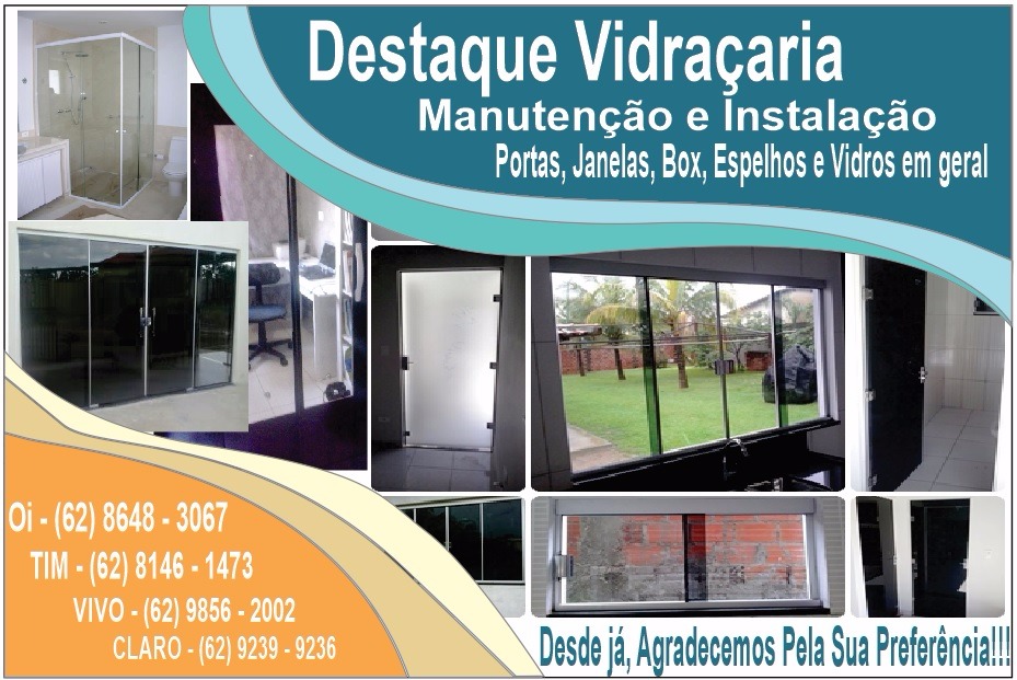 DESTAQUE VIDRAÇARIA - URUAÇU GO - Vidro - Instalação - Uruaçu, GO