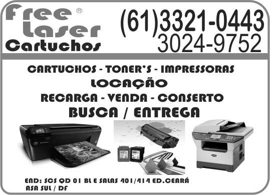 FREE LASER CARTUCHOS - Informática - Cartuchos para Impressoras - Recarga e Remanufatura - Brasília, DF
